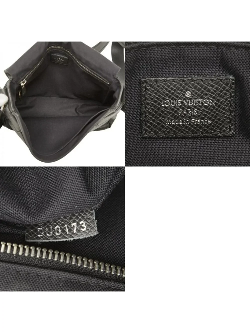 Louis Vuitton Taiga Roman PM Crossbody Shoulder Bag Ardoise Black Leather